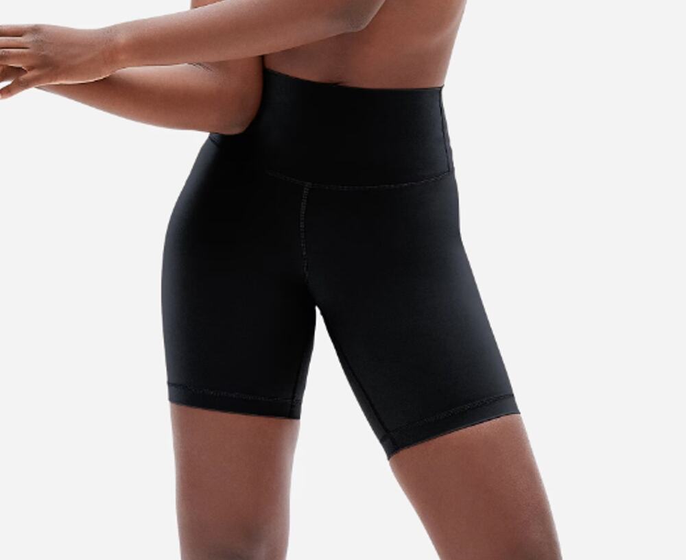 Everlane Womens The Perform Bike Shorts XS Black High Waist Athletic NWT